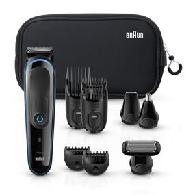 img 4 attached to 💇 Braun Hair Clippers for Men - 9-in-1 Grooming Kit with Gillette ProGlide Razor - Black/Blue, Rechargeable