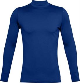 img 2 attached to 🔥 Stay Warm and Comfy: Under Armour Men's ColdGear Fitted Mock Long-Sleeve T-Shirt