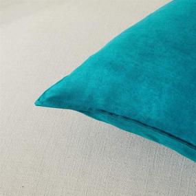 img 1 attached to 🛋️ Fancy Homi Set of 4 Teal Decorative Throw Pillow Covers - 18x18 inch/45x45 cm, Extra Soft Faux Suede Square Pillow Cases - Solid Cushion Covers for Couch, Sofa, Bedroom, Living Room