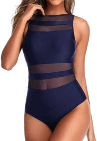 img 3 attached to Holipick Swimsuit Patchwork Swimwear Backless