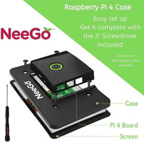 img 2 attached to 📺 Enhance Your Raspberry Pi Experience with NeeGo Raspberry Pi 4 Screen Case: 7-inch Touch Screen Display incl. Power Button