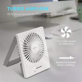 img 3 attached to Fancii Brise: Rechargeable USB Table Fan with Turbo Airflow - Perfect for Office or Travel