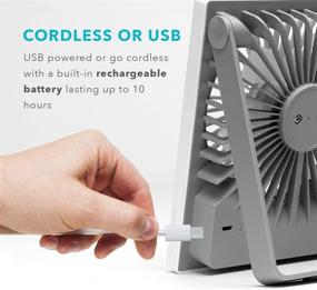 img 2 attached to Fancii Brise: Rechargeable USB Table Fan with Turbo Airflow - Perfect for Office or Travel