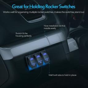 img 3 attached to 🔲 MICTUNING Rocker Switch Holder Panel Kit: Durable Black Fireproof ABS Plastic - 3PCS Housing Included