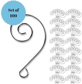img 3 attached to 🎄 Bulk Set of 100 Shiny Silver Chrome Christmas Ornament Hooks - Decorative Swirl Scroll Design - Approx 2 Inches Long - BANBERRY DESIGNS