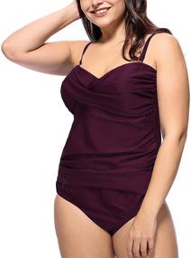 img 1 attached to 👙 Dayu Plus Size Swimsuits for Women with Front Twist: Ruched Tummy Control Bathing Suits for Optimal Swimwear Experience