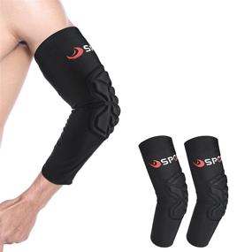 img 4 attached to ⚽️ SPOMAT Breathable Thickened Elbow Protection Pads Arm Sleeves for Volleyball Basketball Baseball Football Roller Skating Sports - 1 Pair, Medium Size