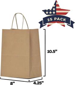 img 3 attached to High-Quality Kraft Paper Gift Bags - 25 Pcs Brown Shopping 🛍️ Bags with Handles: Perfect for Parties, Goody Bags, Business Needs, and More!