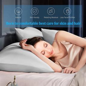 img 2 attached to 🌬️ Avolare 2 Pack Cooling Pillow Cases - Stay Cool in Summer with Arc-Chill Q-max&gt;0.5 Stretch Fabric - Soft Silky Pillowcases for Hair, Skin, and Hot Sleepers - Gray