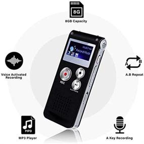 img 3 attached to 🎙️ KDRose 8G Digital Voice Activated Recorder | Smart Mini Voice Recorder Box | Professional MP3 Player with Playback | Ideal for Meetings, Interviews, Portable Dictaphone Tape Recorder with USB