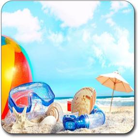 img 1 attached to 🏖️ Vibrant Summer Beach Pattern Square Coaster: Protect Your Surfaces in Style!