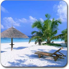 img 3 attached to 🏖️ Vibrant Summer Beach Pattern Square Coaster: Protect Your Surfaces in Style!