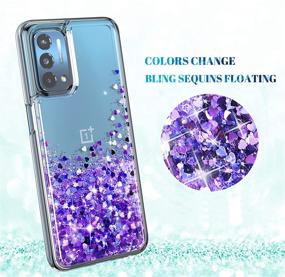 img 1 attached to 💜 DagoRoo LS-Purple Case with Tempered Glass Protector: Stylish & Protective Cover for OnePlus Nord N200 5G, Bling Liquid Design for Girls/Women