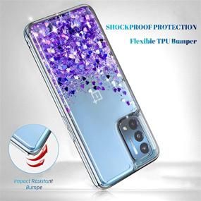 img 2 attached to 💜 DagoRoo LS-Purple Case with Tempered Glass Protector: Stylish & Protective Cover for OnePlus Nord N200 5G, Bling Liquid Design for Girls/Women