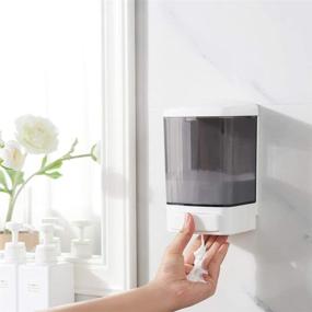 img 1 attached to 🧴 EVHome Manual Soap Dispenser - Wall Mounted Commercial Soap Dispenser for Liquid Containers, Shampoo, and Gel - Plastic, 33.8 oz (1000ml)