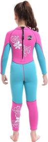 img 2 attached to 🌊 SLINX Kids Girls 3mm Neoprene Wetsuit: Ultimate UV Protection & Thermal Swimsuit for Age 2-11 Years