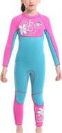 🌊 slinx kids girls 3mm neoprene wetsuit: ultimate uv protection & thermal swimsuit for age 2-11 years logo