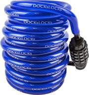 🔒 dockslocks weatherproof coiled security cable with resettable combination lock (5ft, 10ft, 15ft, 20ft, or 25ft): anti-theft cable logo