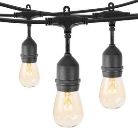 img 4 attached to Enhance Your Outdoor Space with 48 Feet of Weatherproof Outdoor String Lights: Vintage Edison Bulbs, Heavy Duty Strand – Perfect for Porch, Garden Party, and Indoor & Outdoor Decorations in Warm White