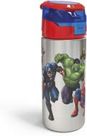 🔥 zak designs marvel comics 19.5oz stainless steel water bottle with flip lid - leak-proof & durable, ideal for outdoor sports, bpa free - avengers edition logo