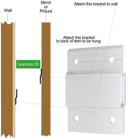 img 1 attached to 🖼️ ZUSFUL Зажимы Французская крепежная система для изображений из алюминия, комплект крепежных элементов для крепления зеркал на стену из алюминия (2" - 6 пар)
