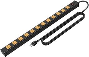 img 4 attached to Oviitech Heavy Duty Metal Power Strip with 12 Outlets and Circuit Breaker, 6-Foot Extension Cord and Mounting Brackets Included - ETL Certified for Industrial and Workshop Use in Yellow Color