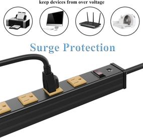 img 3 attached to Oviitech Heavy Duty Metal Power Strip with 12 Outlets and Circuit Breaker, 6-Foot Extension Cord and Mounting Brackets Included - ETL Certified for Industrial and Workshop Use in Yellow Color