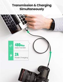 img 2 attached to 🔌 Кабель UGREEN Mini USB: 6FT Нейлоновый оплёт Зарядный кабель для GoPro, контроллера PS3, MP3-плеера, GPS-приёмника и других устройств