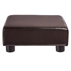 img 2 attached to 🪑 Modern PU Leather Footrest Ottoman Stool - First Hill FHW Small Seat Chair Footstool in Brown