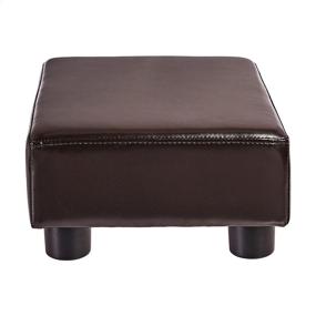 img 1 attached to 🪑 Modern PU Leather Footrest Ottoman Stool - First Hill FHW Small Seat Chair Footstool in Brown