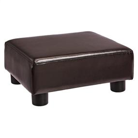 img 4 attached to 🪑 Modern PU Leather Footrest Ottoman Stool - First Hill FHW Small Seat Chair Footstool in Brown