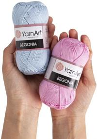 img 1 attached to 🧶 20 Skein Yarnart Begonia Yarn: 100% Mercerized Cotton, 1.76 Oz (50g) / 185 Yrds (169m), Fine Sport: 2, Version 2 - High-Quality Cotton Yarn