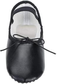 img 3 attached to Linodes Leather Ballet Slippers Girls Black 5 5M