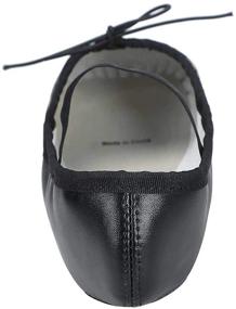 img 1 attached to Linodes Leather Ballet Slippers Girls Black 5 5M