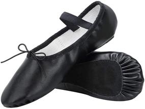 img 4 attached to Linodes Leather Ballet Slippers Girls Black 5 5M