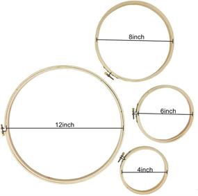 img 2 attached to 🎨 Enhance Your Art Craft Projects with Lolifun Embroidery Hoop Set - 4 Pack of Round Wooden Cross Stitch Hoop in Various Sizes (4in, 6in, 8in, 12in)