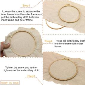 img 1 attached to 🎨 Enhance Your Art Craft Projects with Lolifun Embroidery Hoop Set - 4 Pack of Round Wooden Cross Stitch Hoop in Various Sizes (4in, 6in, 8in, 12in)