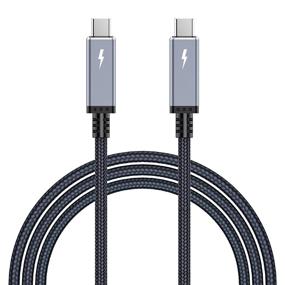 img 4 attached to Кабель USB4 Thunderbolt 3 высокой скорости длиной 4,9 фута (1,5 м) - 40 Гбит/с, 100 Вт мощности, мужской-мужской - совместим с устройствами TB3 (USB C), хабами, адаптерами, 20В/5А