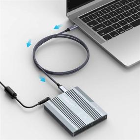 img 3 attached to Кабель USB4 Thunderbolt 3 высокой скорости длиной 4,9 фута (1,5 м) - 40 Гбит/с, 100 Вт мощности, мужской-мужской - совместим с устройствами TB3 (USB C), хабами, адаптерами, 20В/5А