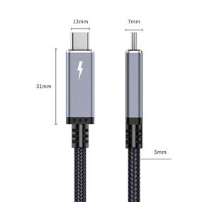 img 1 attached to Кабель USB4 Thunderbolt 3 высокой скорости длиной 4,9 фута (1,5 м) - 40 Гбит/с, 100 Вт мощности, мужской-мужской - совместим с устройствами TB3 (USB C), хабами, адаптерами, 20В/5А