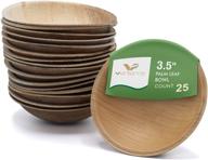 🌱 verterra 3.5-inch round palm leaf bowl - 100% compostable & biodegradable, eco-friendly disposable dipping bowls (25 pack) - ideal for weddings, events, parties logo