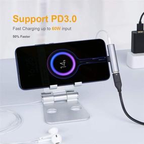 img 1 attached to 🎧 USB-C к 3.5 мм аудио адаптеру для наушников с зарядкой PD - CableCreation 2 в 1 Type-C к Hi-Res Audio для Google Pixel, Samsung Galaxy S20, Note10, совместим с быстрой зарядкой