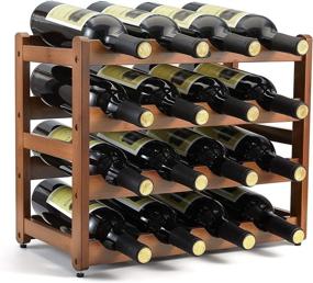 img 3 attached to Bamboo Wine Holder 4 Layer Wine Shelf - Stylish and Sturdy Wine Cabinet Display Stand for Home Living Room Kitchen Bar - Solid Wood Construction - Easy Manual Assembly