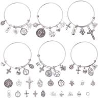 sunnyclue diy 6pcs expandable bangle bracelet making kit with adjustable wire, stainless steel for women jewelry making - includes instructions logo