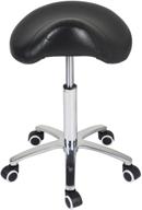 🪑 saddle stool rolling chair for medical massage salon, kitchen, spa, and drafting - adjustable hydraulic stool with wheels, black (no backrest) logo