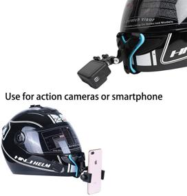 img 3 attached to 📷 Versatile Helmet Chin Mount for Mobile Phones, GoPro, and Action Cameras - Securely Holds iPhone, Samsung, GoPro Hero, Insta360, AKASO, DJI OSMO, and More!