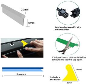 img 1 attached to ⚡ Maxlaxer Синяя ЭЛ-Проводка с 6 мм Швейным Краем, 5M Неоновая Проводка USB с Защитой Предохранителя для Декорации Автомобиля Интерьера и Улучшенного Поискового SEO.