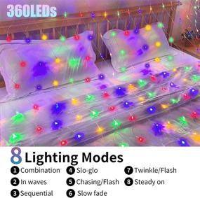 img 1 attached to Multicolor 12ft x 5ft Connectable LED Christmas Net Lights for Decorations - Waterproof, Timer & 8 Modes