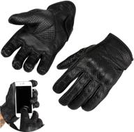 🧤 viking cycle men’s xx-large premium leather perforated touch screen motorcycle gloves - black logo