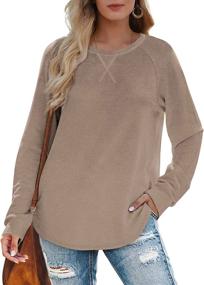 img 3 attached to 👚 Comfy and Stylish Women's Crewneck Sweatshirts: Loose-Fitting, Long Sleeve Pullover Tops